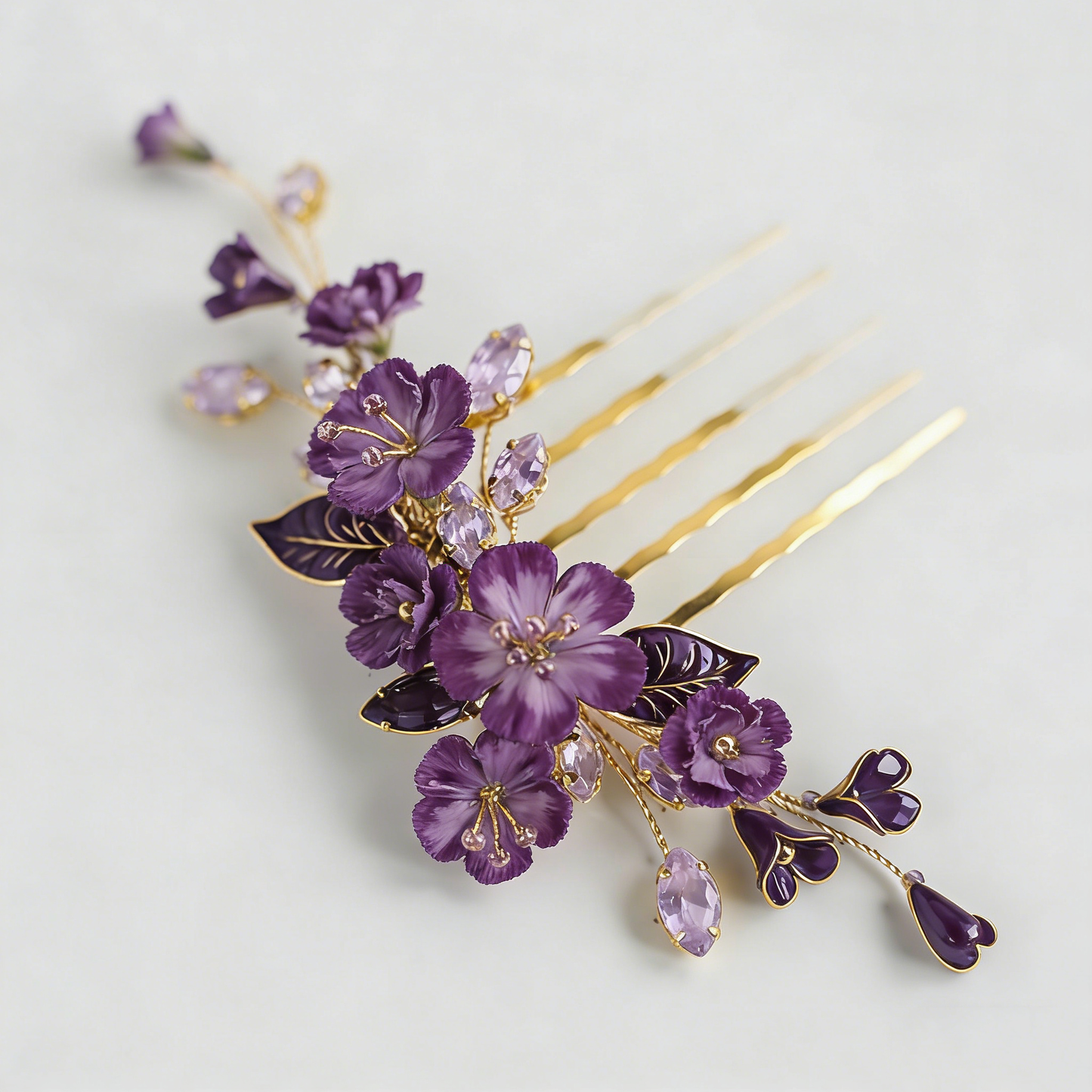 Purple Velvet Tuck Comb