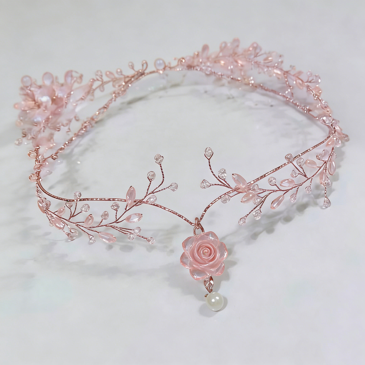 Pink Rose Gold Branch Garland