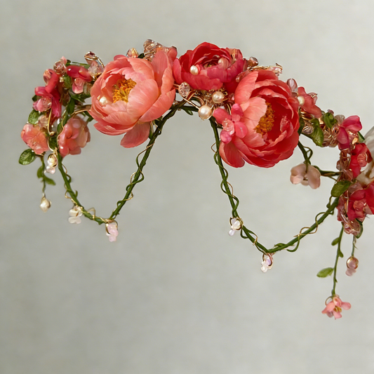 Pink Peony Flower Garland