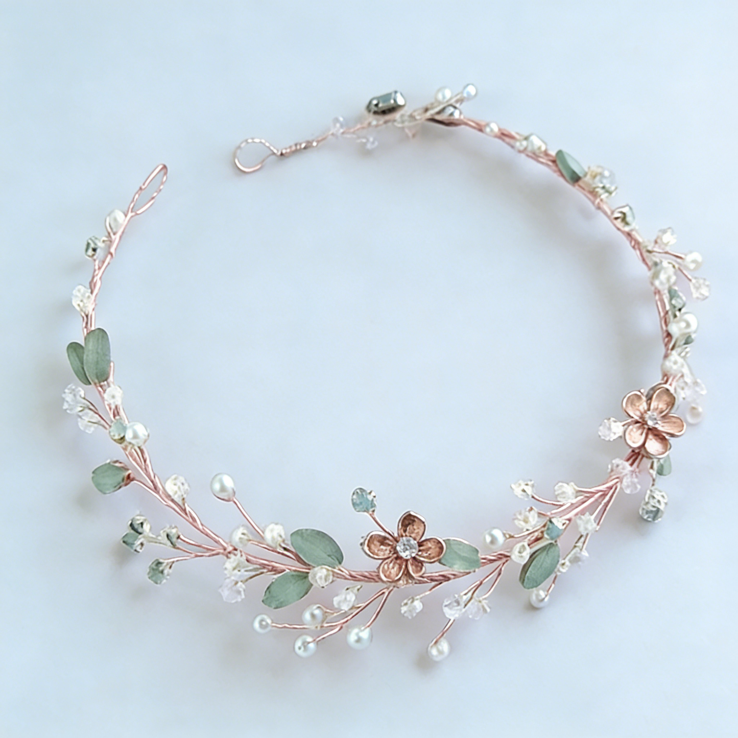 Rose Gold Flower Leaf Garland