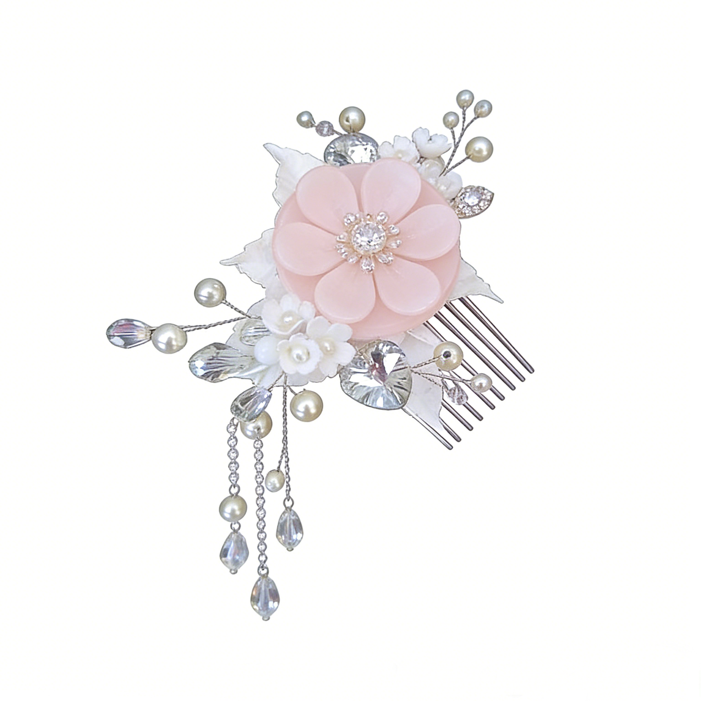 Pink Blossom Chain Tuck Comb