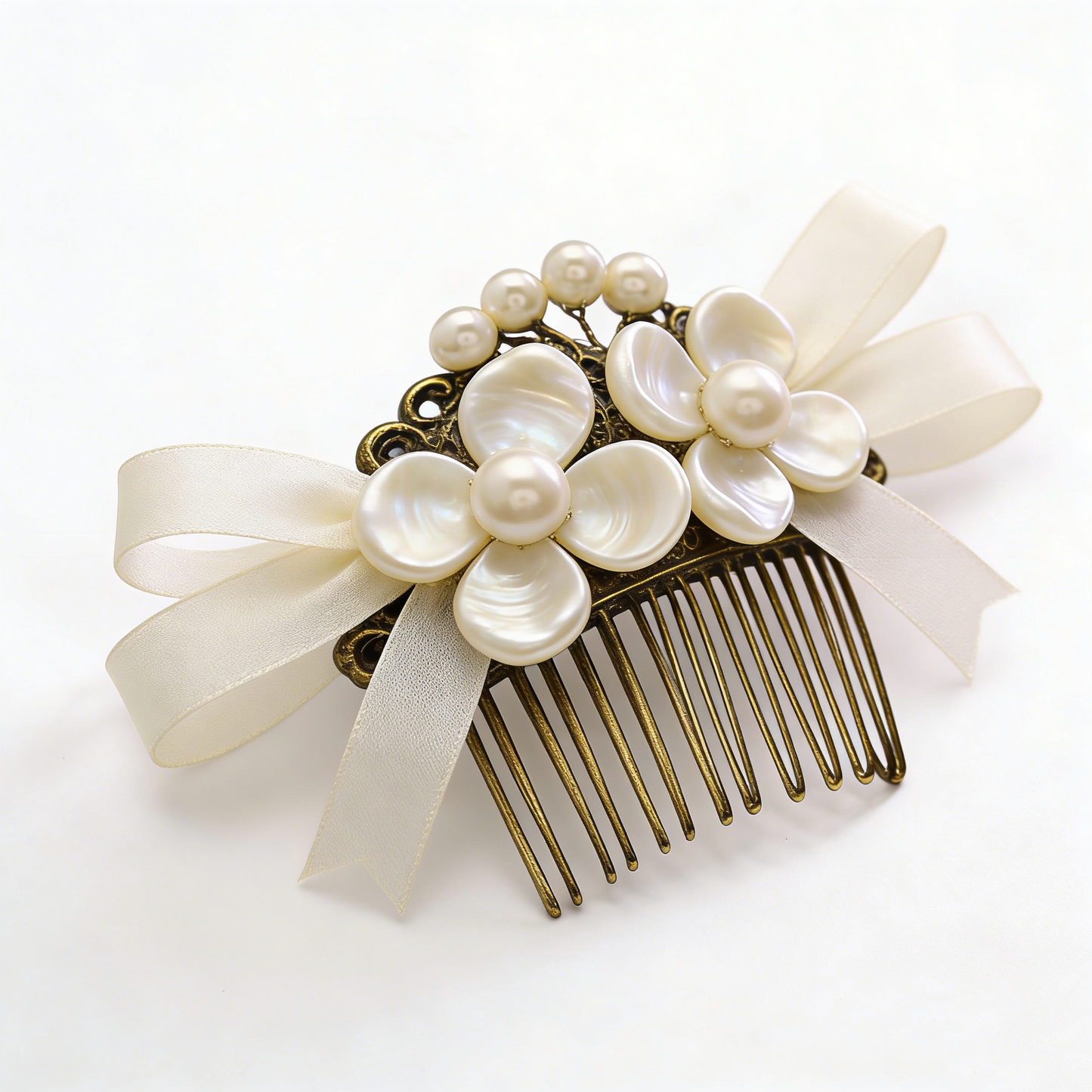 Vintage Pearl Flower Tuck Comb