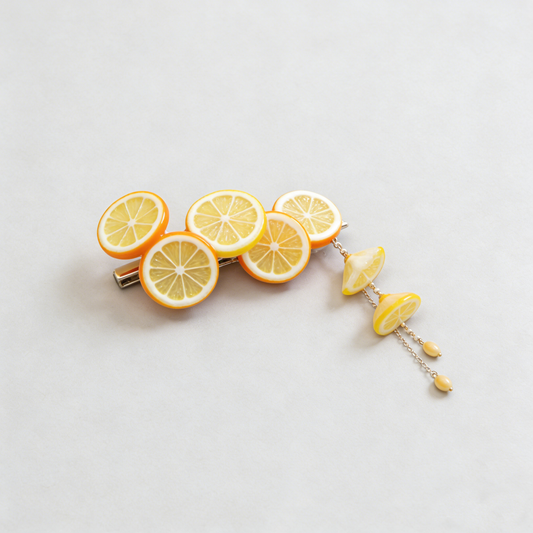 Lemon Slice Tassel Hair Clip