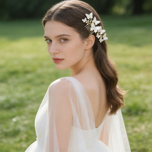 Mother-of-Pearl Butterfly Tuck Comb