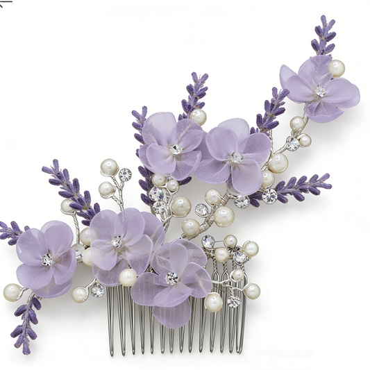 Purple Iris Pearl Tuck Comb