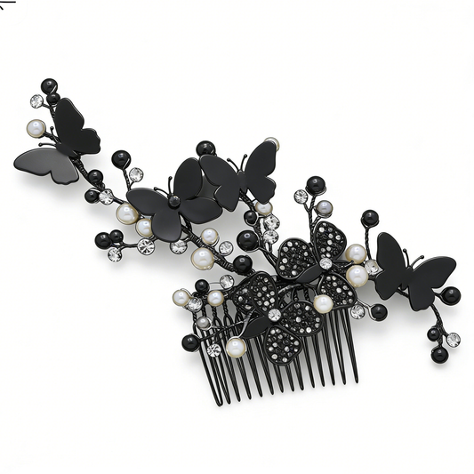 Noir Butterfly Tuck Comb