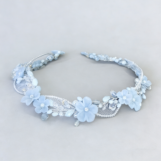 Light Blue Lace Flower Garland