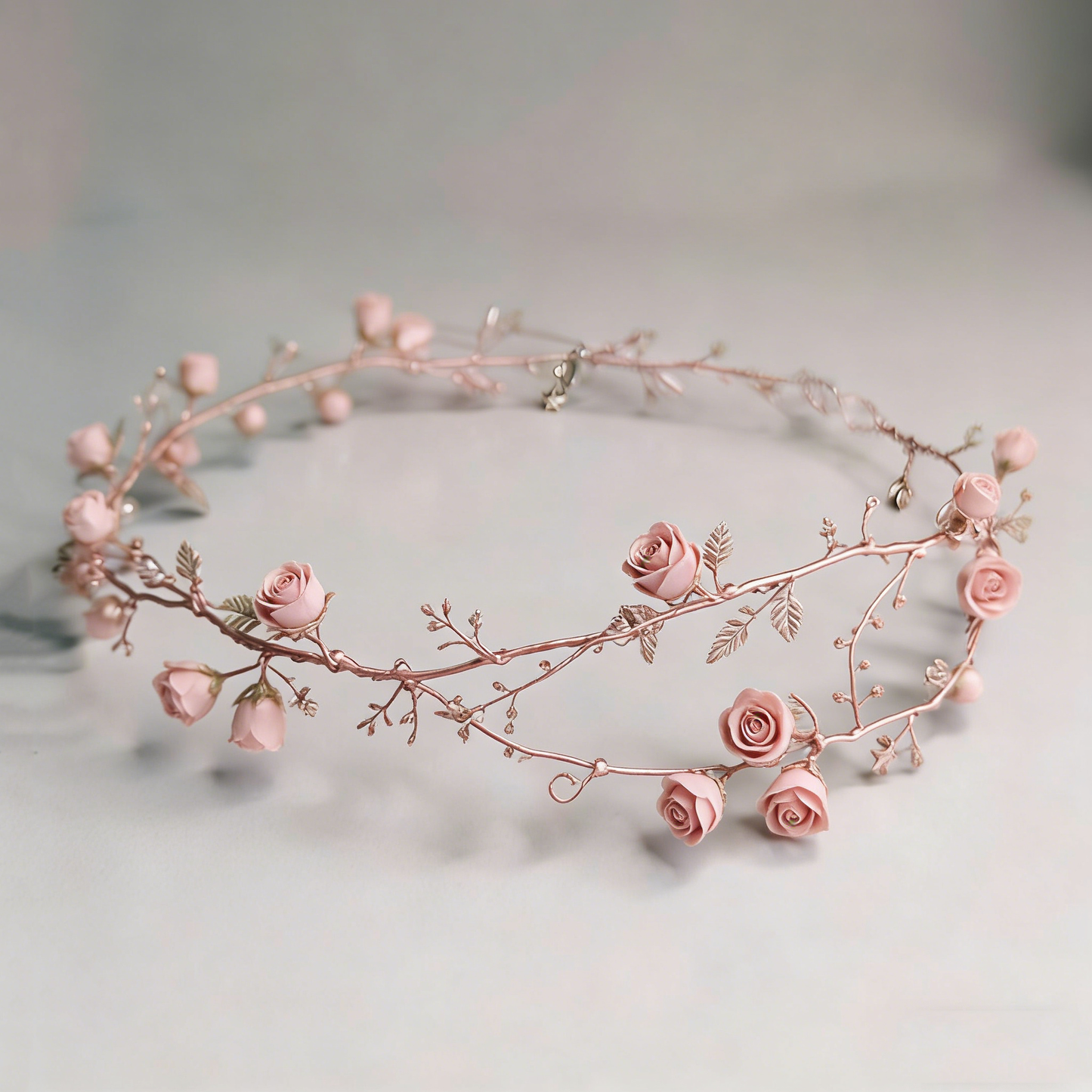 Pink Crystal Rose Garland