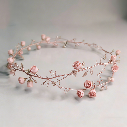 Pink Crystal Rose Garland