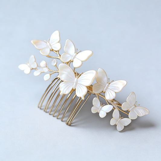 Mother-of-Pearl Butterfly Tuck Comb