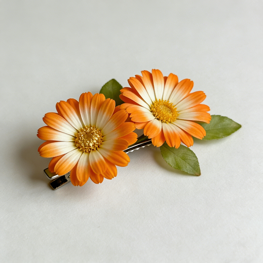 Orange Daisy Hair Clip